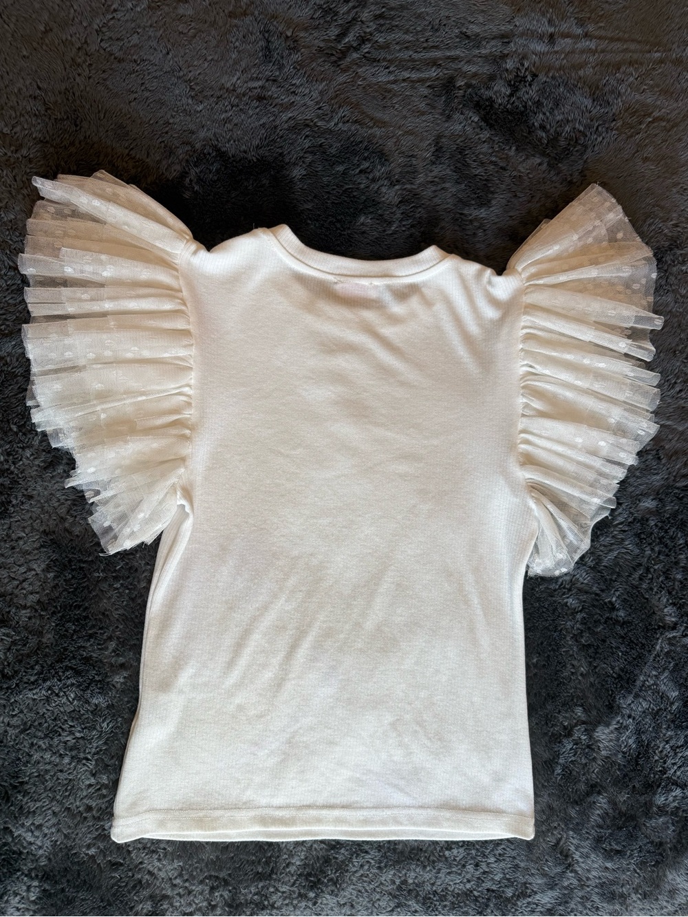 White Ruffle Sleeve Top - Picture 4 of 5